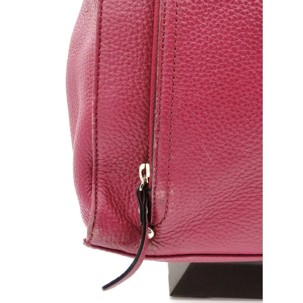 Kate Spade New York Laptop Tote Shoulder Bag‎ Magenta Leather 13L x14 H x 4.5 W
